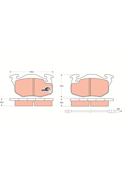 TRW Set Placute Frana Frana Disc Peugeot 205 1 Renault 11/18/5