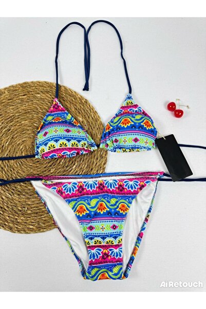 VAJESTO Γυναικείο ελαστικό ύφασμα ελαστικό σετ μπικίνι με κορδόνι με κορδόνι τρίγωνο