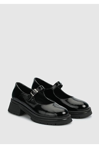 Provoq Black Leather Women's Shoes