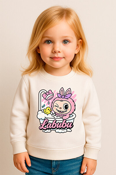 SVART WEAR سويت شيرت للأطفال مطبوع عليه Labubu مصنوع من القطن بنسبة 100% مضحك...