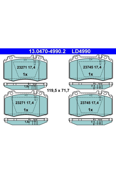 Ate Set Placute Frana Frana Disc Mercedes-Benz C-Class/Clk/E-Class