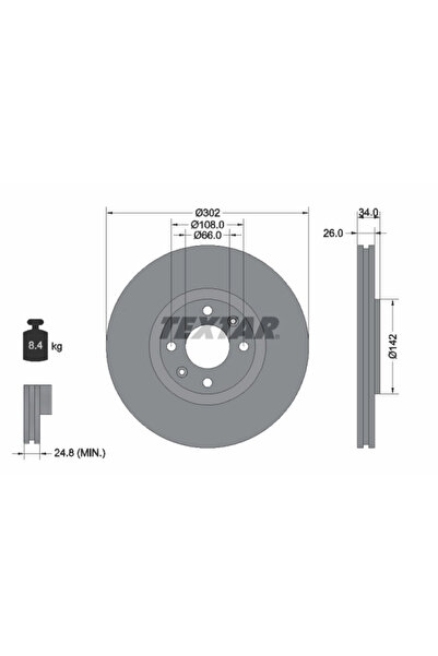 Krieger Спирачен диск Citroen C4 1/C4 Grand Picasso 1/C4 Picasso 1 Microbus O...