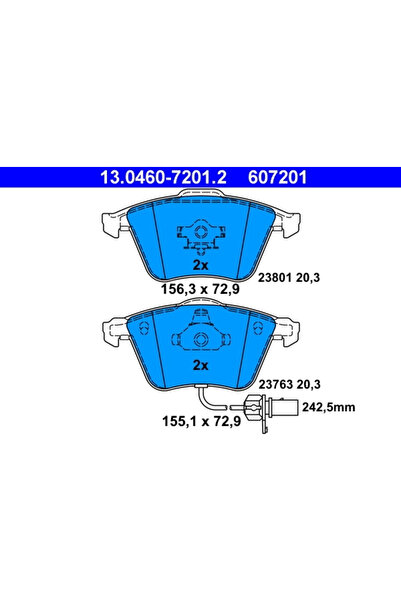 Ate Set Placute Frana Frana Disc Audi A4 B6/A6 C6/A8 D3
