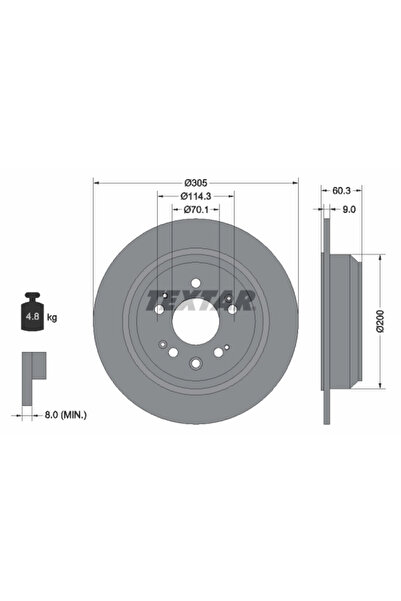 TEXTAR Disc Frana Honda Accord 8/Accord 9 Limuzina