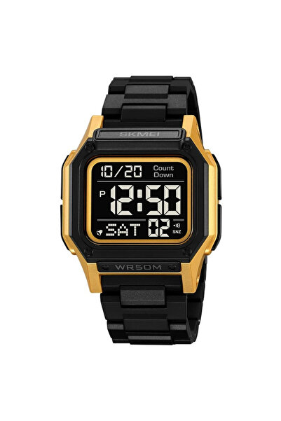 Skmei Ceas de mână bărbătesc sport digital casual cronometru cu alarmă negru ...