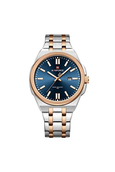 Naviforce Ceas bărbătesc din argint 9226 cu aur roz – Design business, funcți...