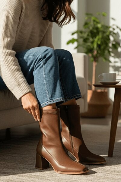 DİVOLYA Lirya Brown (8 cm Heels) Daily Use Women's Boots