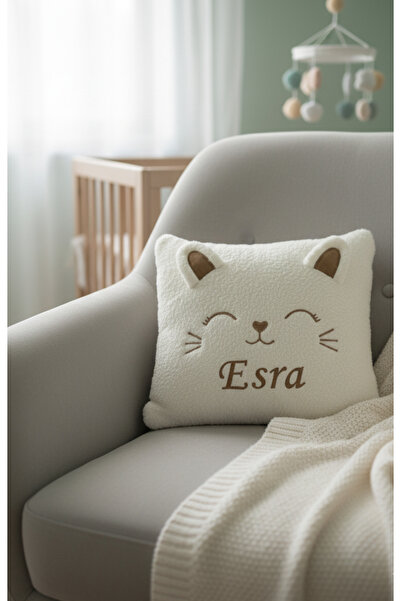 Giftify-Tr Kişiye Özel İsimli Peluş Kedi Yastık