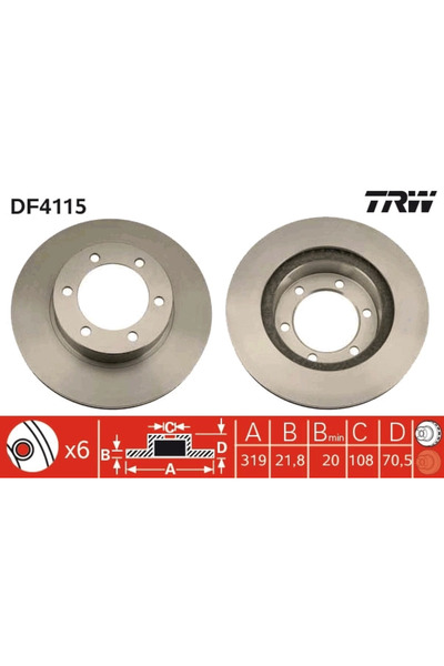 TRW Disc Frana Toyota 4 Runner 2/4 Runner 3/Hilux 7 Pick-Up