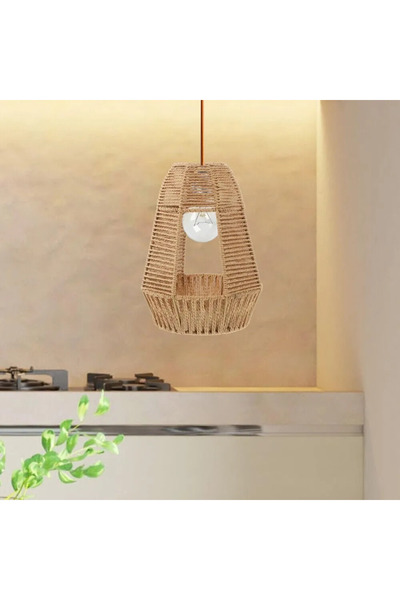 AFN LIGHTINGS Vintage Rattan Lampshade Handwoven Light Cage Decorate