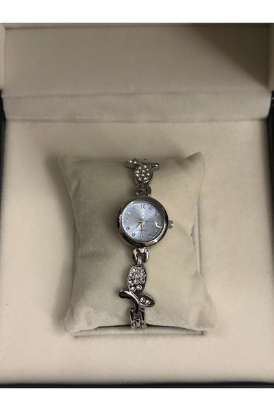 QUARTZ Stone Detailed Vintage Wristwatch in Gift Box
