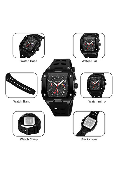 Skmei 9345 Black Men's Digital Watch – Multiple Functions, Fashion Design, Stopwatch, 3ATM