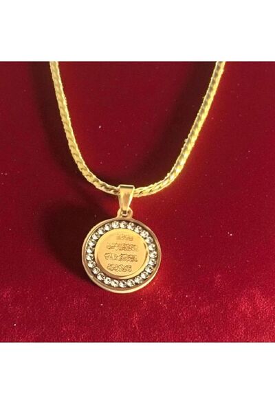 AKSESUARIM Nazar Dualı Zirkon Taşlı Çelik Kolye Ucu