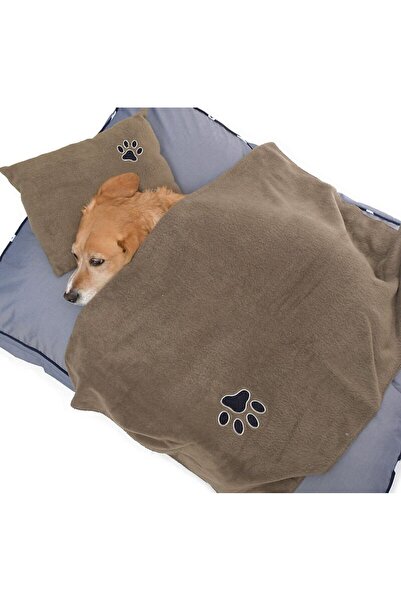 Petza طقم بطانية ووسادة للكلاب من بولار باييو - أخضر