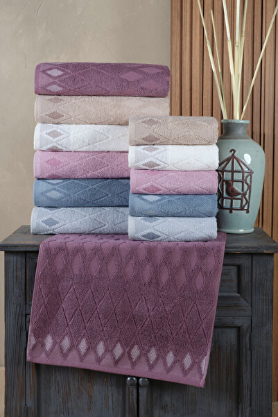 HRN Textile 12-Piece Cotton Low Twist 50X90 cm Towel Set - Soft and Absorbent
