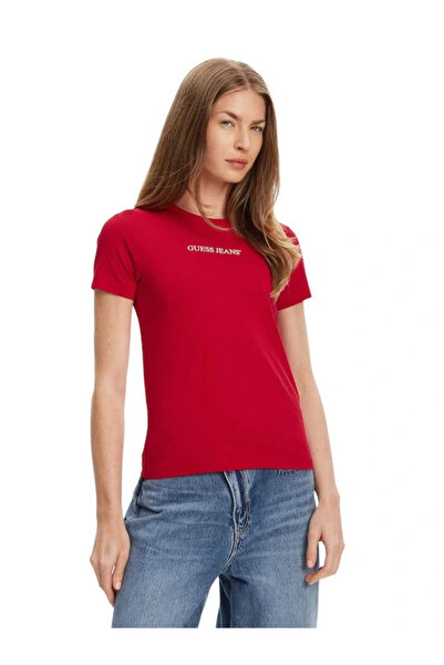 Guess Gj Ss Cn Slim Women's Red Slim Fit T-Shirt W4Yi01J1314-G585