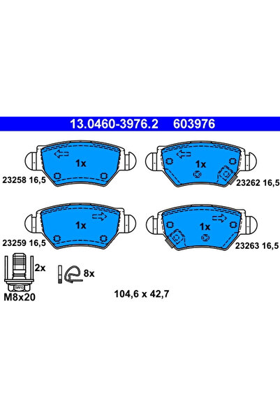 Ate Set Placute Frana Frana Disc Opel Astra G/Zafira A Microbus Vauxhall Astr...