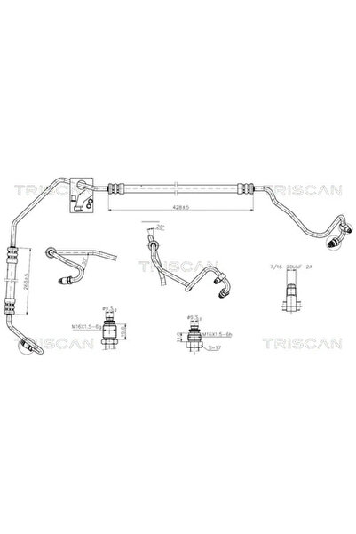 TRISCAN Хидравличен маркуч на кормилната система от хидравличната помпа към к...