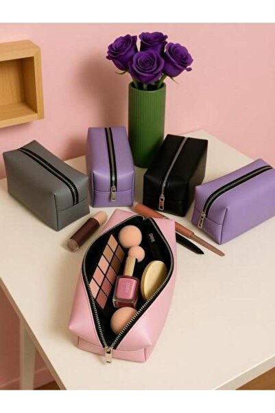 NorthAK حقيبة مستحضرات التجميل الوردية - حقيبة مكياج أنيقة للسفر كبيرة الحجم ...