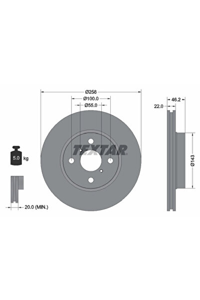 Krieger Set Discuri Frana Daihatsu Charade 8 Toyota Yaris 2005-2020
