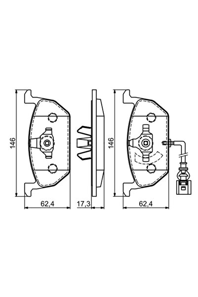 Bosch Комплект спирачни накладки дискови спирачки Audi A3 Seat Leon