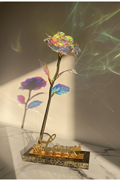 Glowdesigning Sonsuzluk gülü masa dekoru hediye hediyelik ürün solmayan gül h...