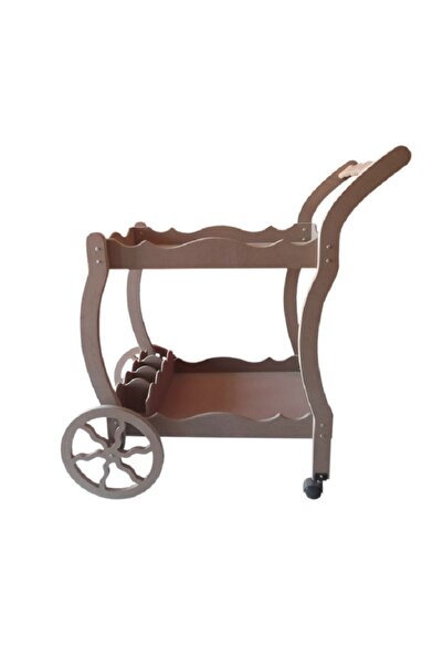 Empressco Ham MDF servis arabası, dayanıklı ve şık tasarım ile kullanım kolay...