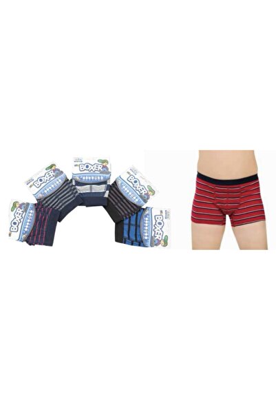 NightLove Öztaş Erkek Çocuk Lycralı Çizgili Boxer 3704-A