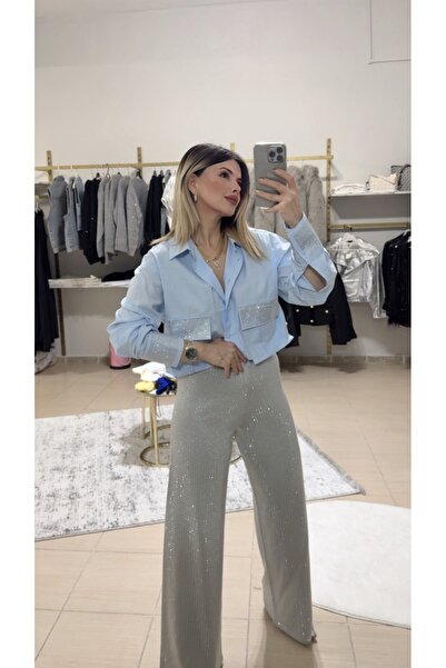 Genel Markalar Taşlı Triko Pantolon