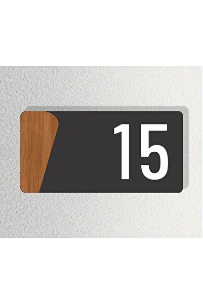 zafrakreklam لافتة أفقية مركبة - خشبية - رقم باب للمباني السكنية والفنادق وال...
