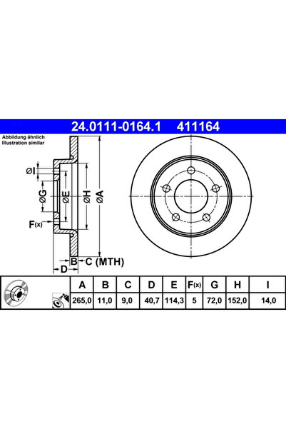 Ate Set Discuri Frana Mazda 3 2003-2014
