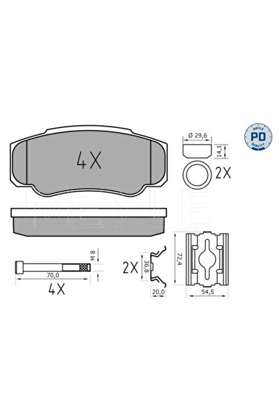 MEYLE Set Placute Frana Frana Disc Puntea Spate Citroen Jumper 1 Bus/Jumper 1...