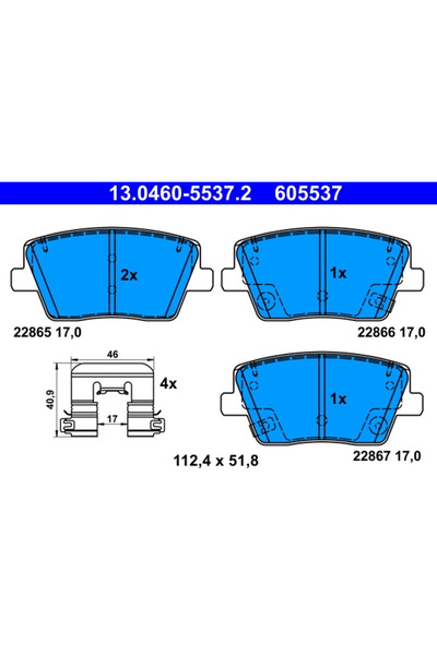 Ate Set Placute Frana Frana Disc Hyundai I30