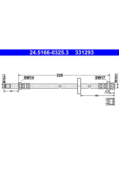 Ate Brake hose SKODA FAVORIT 1989-1994 24.5166-0325.3