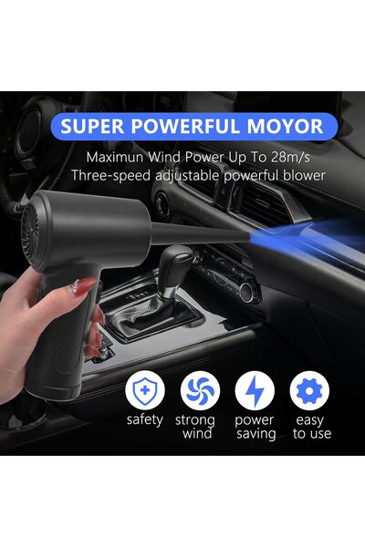 Generic Portable Cordless Electric Air Blower — 51,000 RPM, 6000mAh Battery, 5 Nozzles