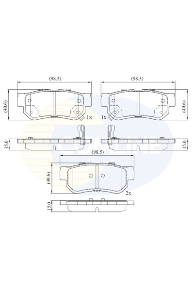 Comline Комплект накладки за дискови спирачки Hyundai Elantra 3 Sedan/Elantra...