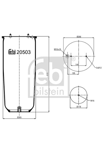 FEBI BILSTEIN Въздушни окачващи маншони на задния десен мост Scania G 1/P 1/R 1