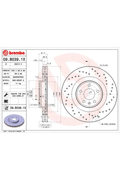 Brembo Disc Frana Audi A4 B8/A5/Q5 Audi (Faw) Q5 B8