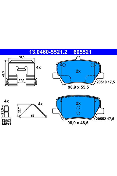 Ate Set Placute Frana Frana Disc Volvo XC40 2017-2023