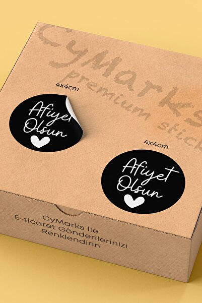 alışveriş kurdu Bon Appetit Written Sticker Restaurant Food Takeout Shipping Packaging Label - 4X4Cm 70 Pieces