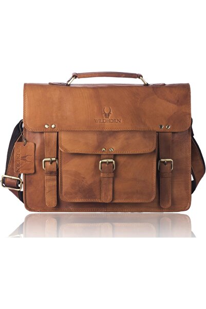 Wildhorn حقيبة كمبيوتر محمول جلدية للرجال