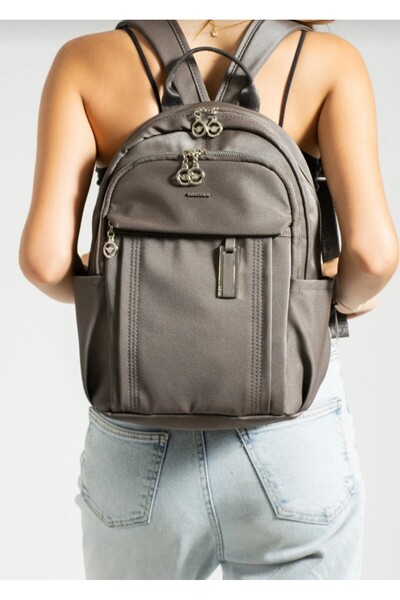 eflanmoda Rucsac Mega Satin cu mai multe compartimente, dimensiuni 36x26