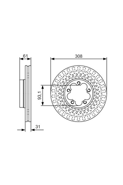 Bosch Disc Frana Ford Transit V363 Bus/Transit V363 Caroserie/Transit V363 Pl...