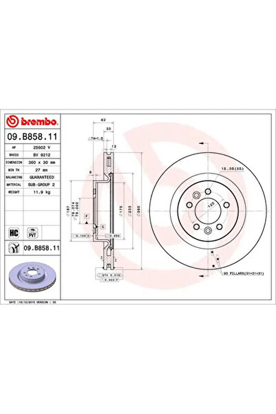 Brembo Disc Frana Land Rover Discovery 4/Discovery 5/Range Rover 4