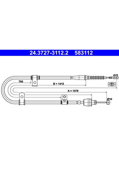 Ate Cablu Frana De Parcare Hyundai Elantra 3
