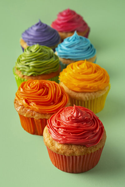 guvash Muffin Kek Kalıbı 100 Adet Büyük Boy Cupcake Kağıdı, Renkli Kağıt