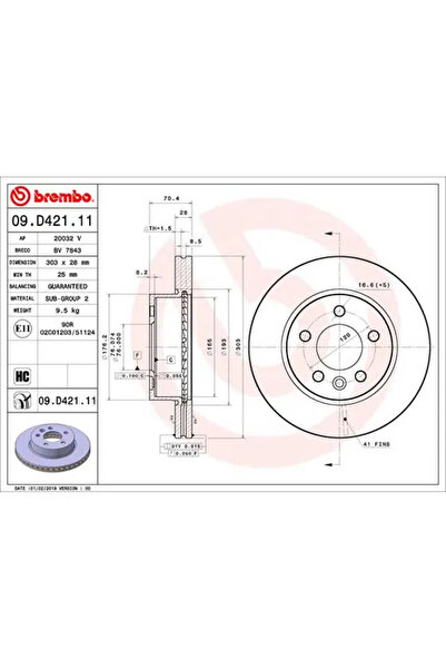 Brembo Disc Frana Man Tge Bus/Tge Caroserie/Tge Platou / Sasiu Vw Crafter Bus...