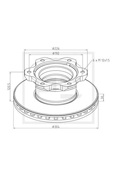 PE AUTOMOTIVE Disc Frana Spate Mercedes-Benz Vario Bus/Vario Caroserie/Vario ...