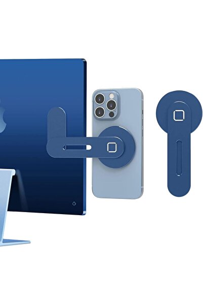 SULFAR Magnetic Side Laptop Phone Holder — Adjustable, Foldable, Compatible with iPhone 12/13/14 S