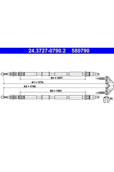 Ate Cablu Frana De Parcare Opel Zafira / Zafira Family B/Zafira B Autoutilitara